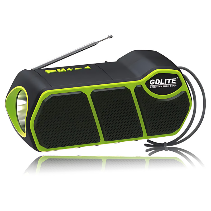 Портативна колонка із сонячною батареєю та ліхтарем CCLAMP CL-823 — Bluetooth, USB, SD, FM, 5 Вт, 1500 мА·год Зелений фото - 2