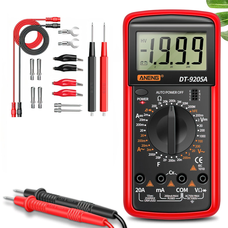 Мультиметр DT-9205A для измерения напряжения, силы тока, емкости, теста транзисторов фото - 7