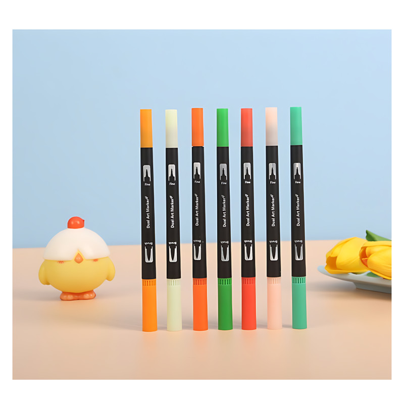 Набір двосторонніх акварельних маркерів Color Pencil CD, 60 кольорів, маркер-пензель/широкий наконечник, для скетчингу, малювання фото - 4