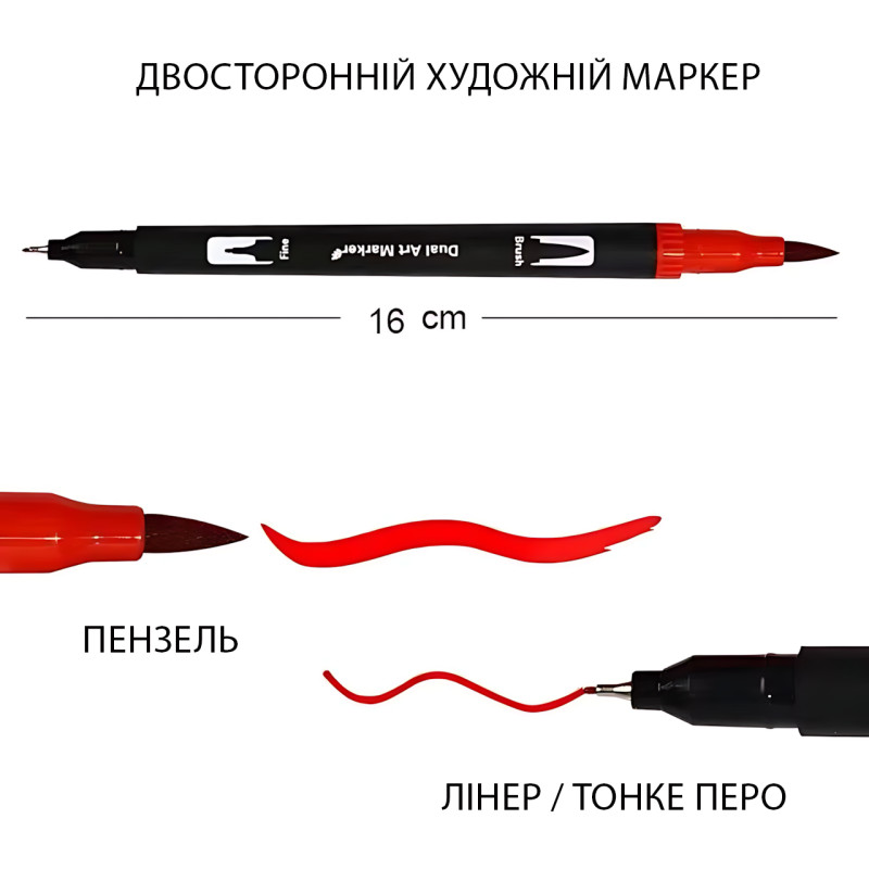 Набір двосторонніх акварельних маркерів Color Pencil CD, 60 кольорів, маркер-пензель/широкий наконечник, для скетчингу, малювання фото - 6