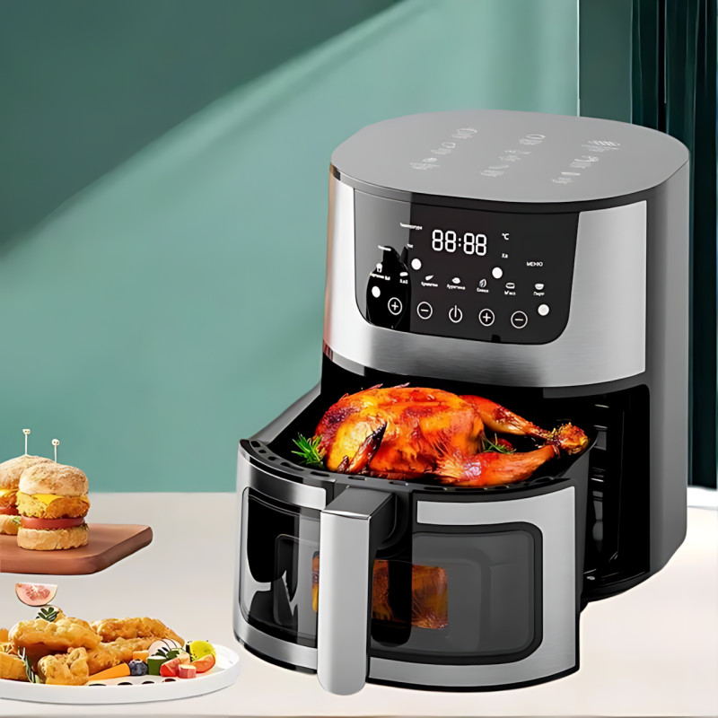 Аэрофритюрница Silver Crest SC-8855S 8L &mdash; 4200 Вт, сенсорное управление, смотровое окно, без масла фото - 2