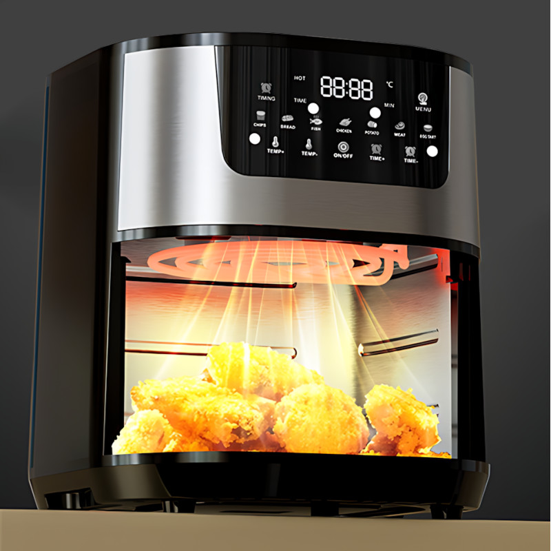 Аэрофритюрница Silver Crest SC-8855S 8L &mdash; 4200 Вт, сенсорное управление, смотровое окно, без масла фото - 6