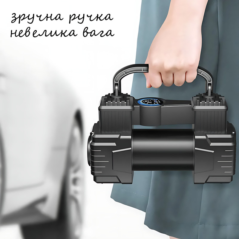 Портативний автомобільний компресор Air Pump AND XL-1025, 12 В, 150 PSI, LED-ліхтар, манометр фото - 9