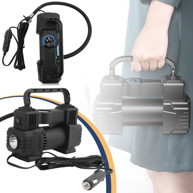 Портативний автомобільний компресор Air Pump AND XL-1025, 12 В, 150 PSI, LED-ліхтар, манометр