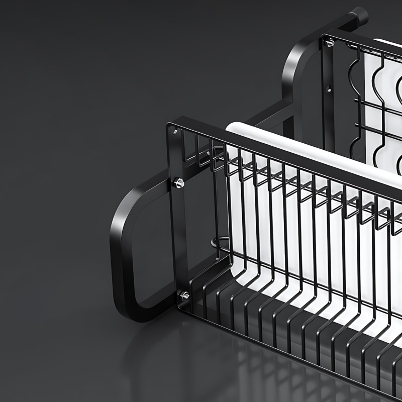 Сушарка для посуду Kitchen rack double deck design, кухонне сушіння підставка органайзер із неіржавкої сталі фото - 4