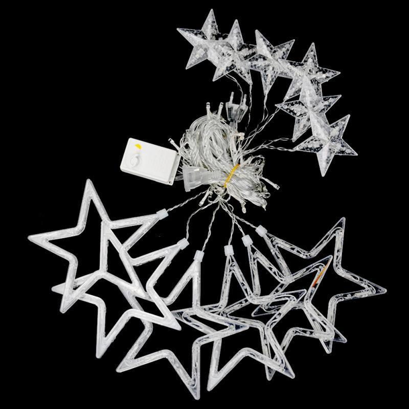 Різнокольорова гірлянда зірки 12 предметів Home Stars, штора 2,5 метра завдовжки фото - 5