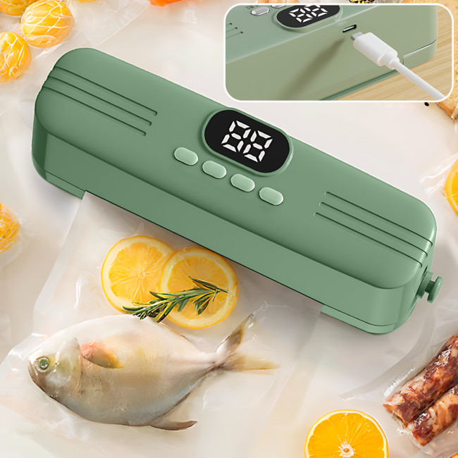 Вакууматор AND 1425, USB, 7.4 Вт, портативный, перезаряжаемый, мини-упаковщик для продуктов, зеленый