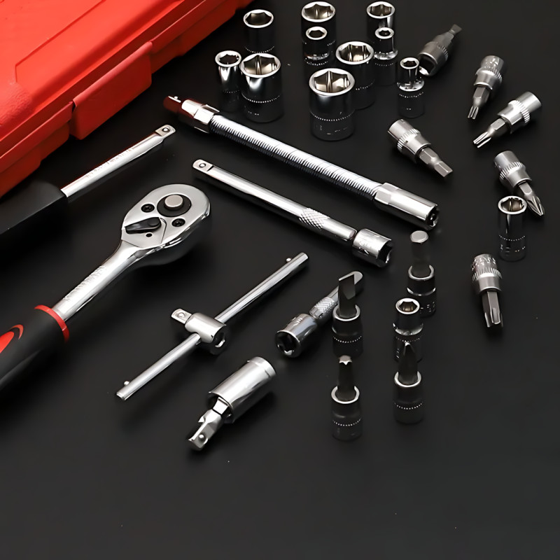 Набір інструментів 53 предмети New Tools 1/4" Cr-V: тріскачка, біти, головки, кейс фото - 6
