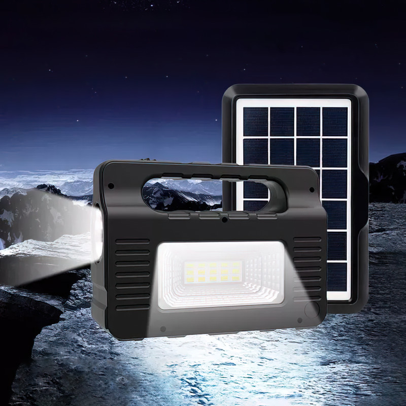 Портативна сонячна система EasyPower EP-0138B, 3600 мА/год, з функцією повербанк і виносними лампочками фото - 4