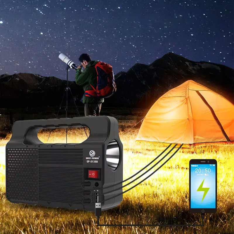 Портативна сонячна система EasyPower EP-0138B, 3600 мА/год, з функцією повербанк і виносними лампочками фото - 6