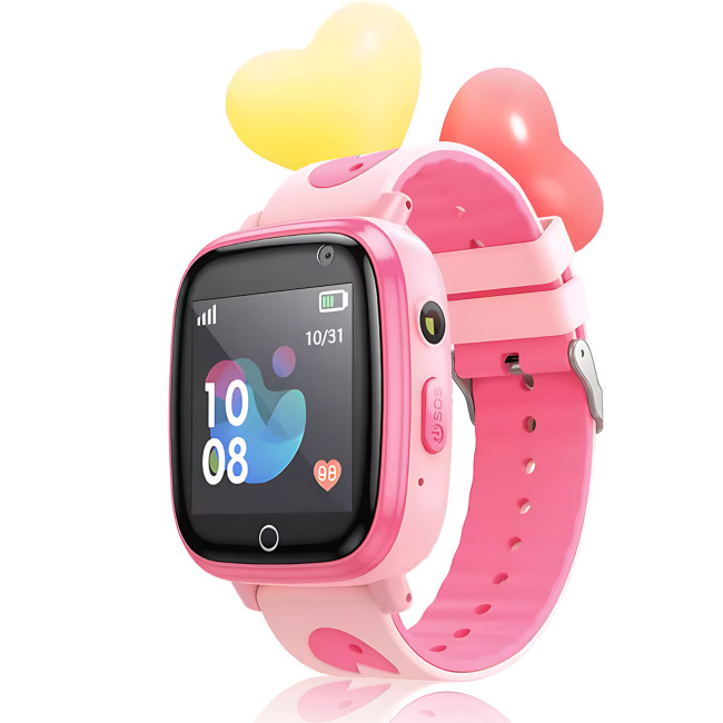 Дитячий смарт-годинник HOCO Y100, GPS-трекер, SIM-дзвінки з годинника, IPS 1.44|, сенсорний екран, 00 мА&middot;год, iOS/Android Рожевий