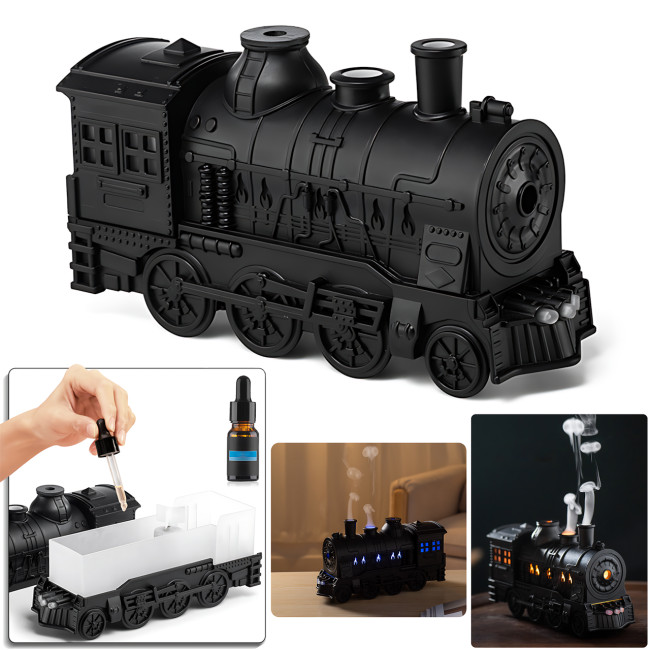 Увлажнитель воздуха и ароматизатор MA747 “Паровоз”, ультразвуковой, с подсветкой, ароматизацией, 300 мл, автоотключение, черный