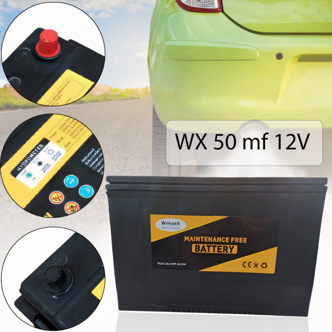 Акумулятор WX 50mf 12 V, що не обслуговується свинцево-кислотний герметичний акб з індикацією заряду
