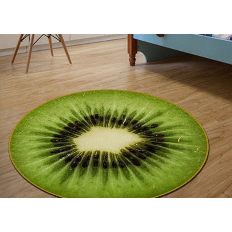 Безворсовый коврик 3D 80 см в виде фруктов и ягод антискользящий фото - 3