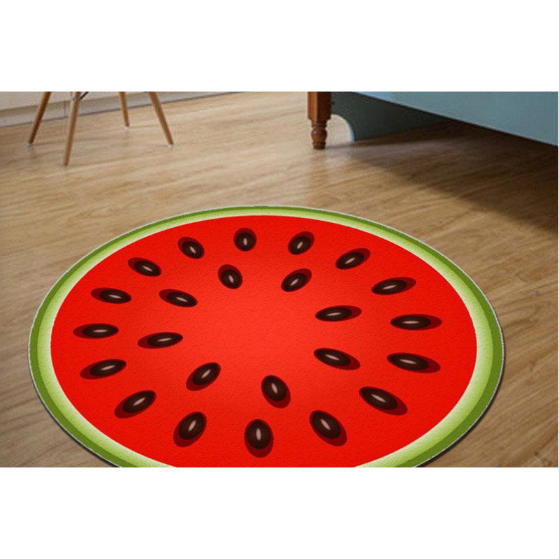 Безворсовый коврик 3D 80 см в виде фруктов и ягод антискользящий фото - 5