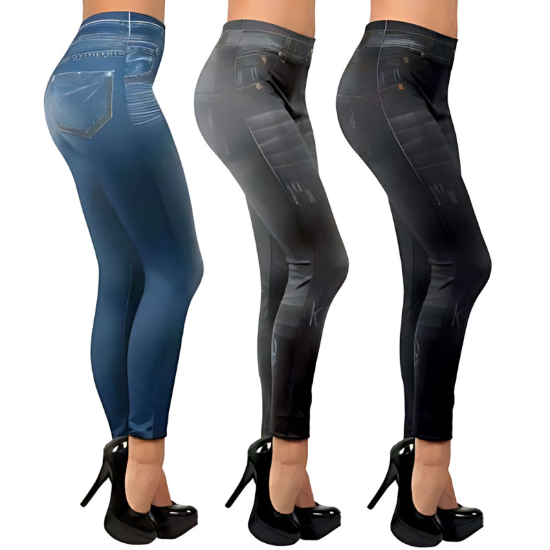 Джеггинсы Slim`N Lift jeggings Caresse Jeans, утягивающие леггинсы для моделирования фигуры, SM - 5XL, черный фото - 9