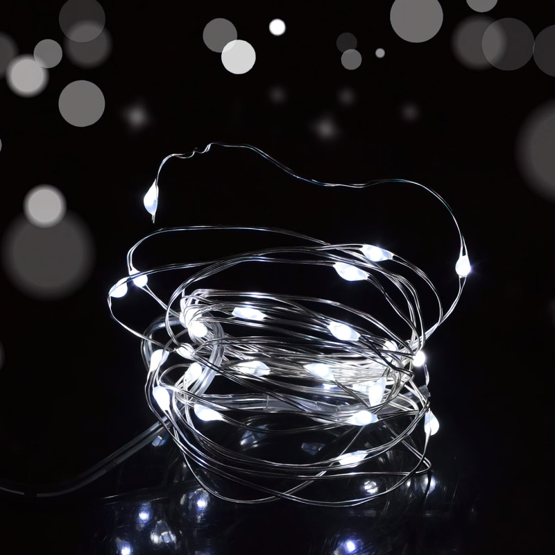 Светодиодная гирлянда на батарейках RD-302, 10 метров, 100 LED, разные цвета фото - 3