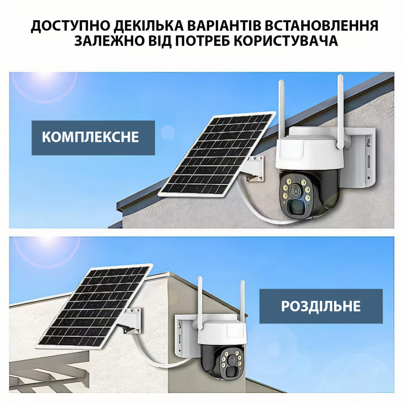 Камера видеонаблюдения PTZ уличная WiFi/4G TP7 с солнечной панелью, 3 МП, двухсторонний звук, датчик движения фото - 2