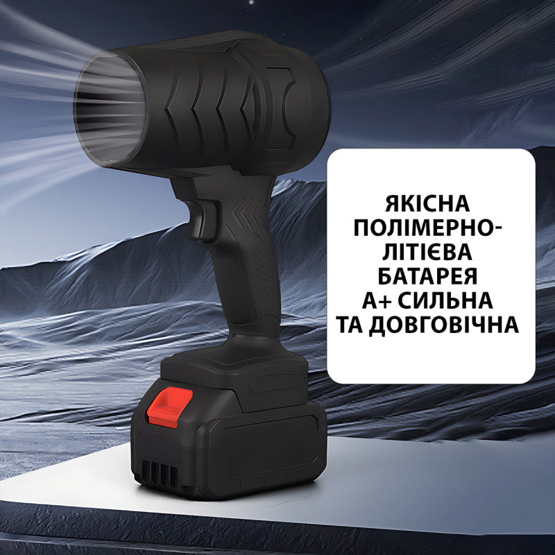 Аккумуляторная воздуходувка-фен 24V/2Ah, беспроводная, 500W, в кейсе с 2 аккумуляторами фото - 5