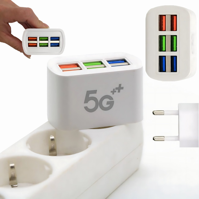 Багатозарядний пристрій на 6 USB-портів зі швидким заряджанням 3.1 A, ORIGINAL