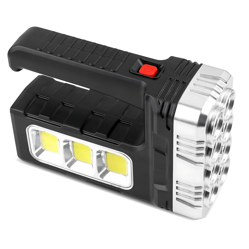Фонарик аккумуляторный 7701A-COB на солнечной батарее, XPE + COB LED, 3 режима, Power Bank, USB / 220 В фото - 3