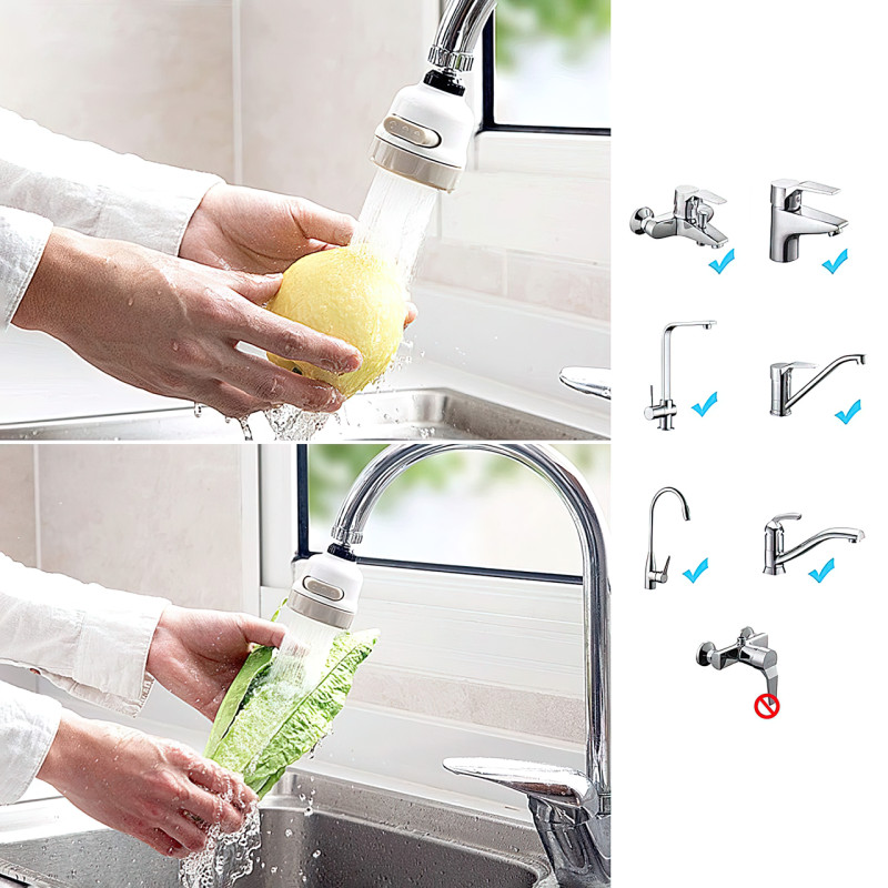 Насадка-аэратор на кран Water Saver 360 для экономии воды до 50%, 3 режима, с вращением на 360 градусов фото - 4