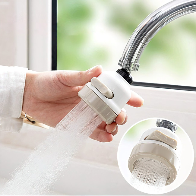Насадка-аэратор на кран Water Saver 360 для экономии воды до 50%, 3 режима, с вращением на 360 градусов