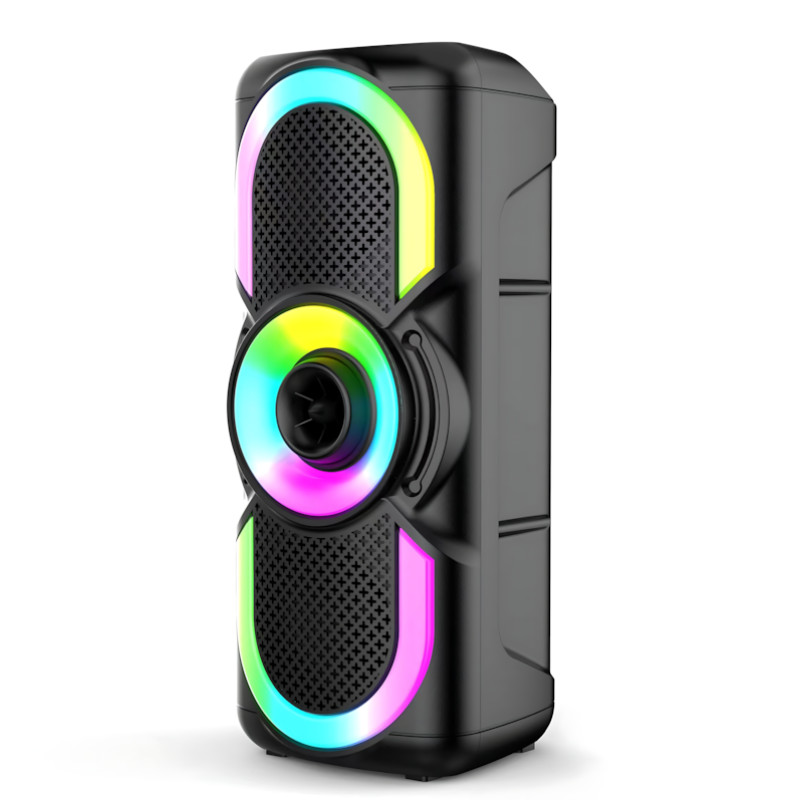 Портативна Bluetooth колонка E-4203 BT — 16 Вт, стереозвук, караоке, FM-радіо, LED-підсвітка, мікрофон, AUX фото - 3