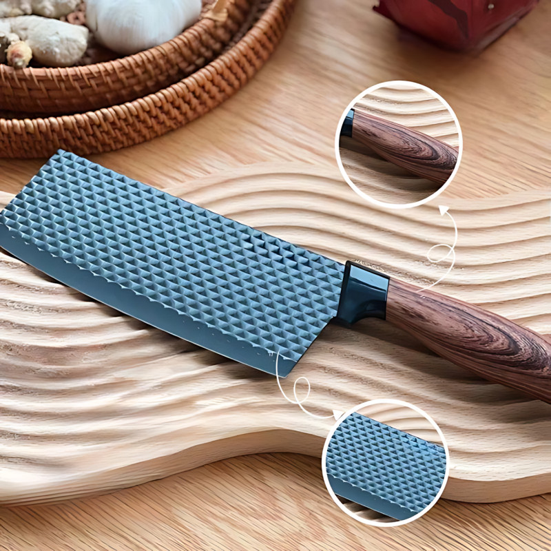 Набір кухонних ножів Kitchen Utensils HA177, 4 ножі + ножиці + овочечистка, неіржавка сталь із керамічним покриттям, SoftTouch фото - 5