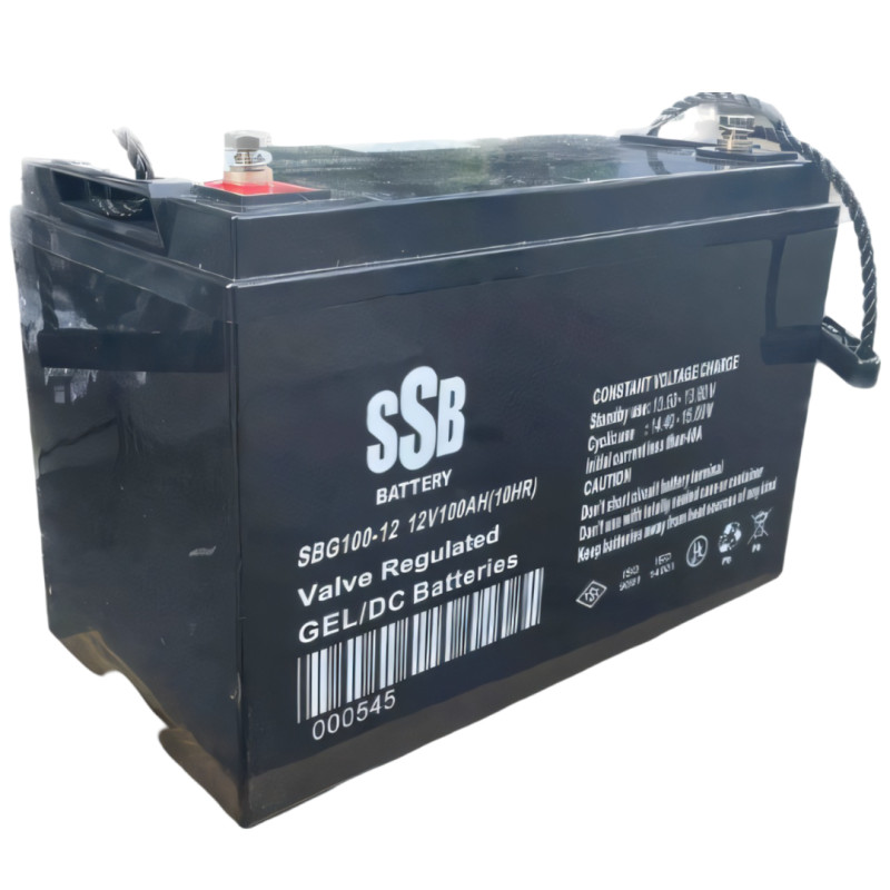 Гелевий акумулятор SSB 100 А 12 V для інвертора, силовий АКБ для безперебійного живлення фото - 3