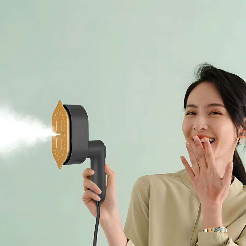 Портативна парова праска RAF R.1316B, 1000 Вт, антипригарна підошва, 220 В, розпилення води + пара, чорний фото - 6