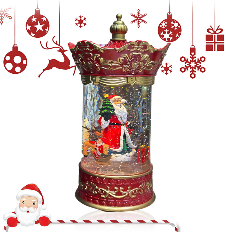 Праздничный музыкальный светильник Карусель Санта 813, светодиодный декор с LED-подсветкой и музыкой, USB, батарейки, 220В, ночник фото - 38