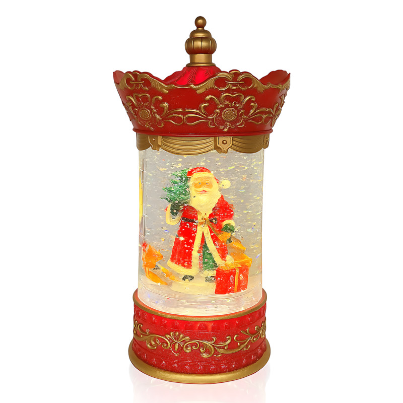 Праздничный музыкальный светильник Карусель Санта 813, светодиодный декор с LED-подсветкой и музыкой, USB, батарейки, 220В, ночник фото - 2