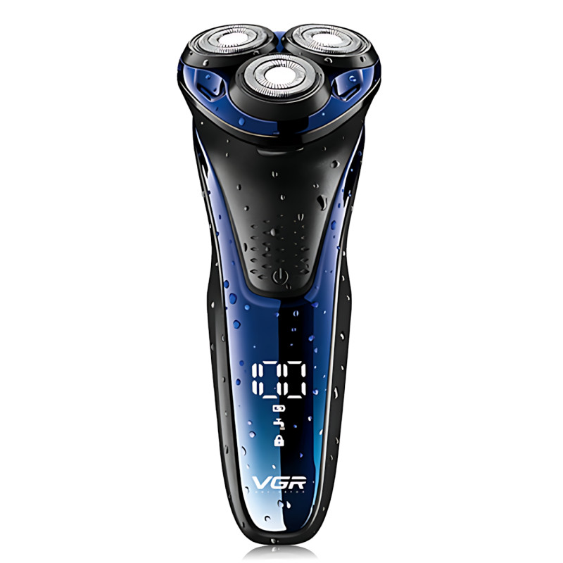 Электробритва VGR V-306, аккумуляторная, беспроводная, влагозащита IPX7, 3D роторные головки, сухое/влажное бритьё, LED-дисплей фото - 6
