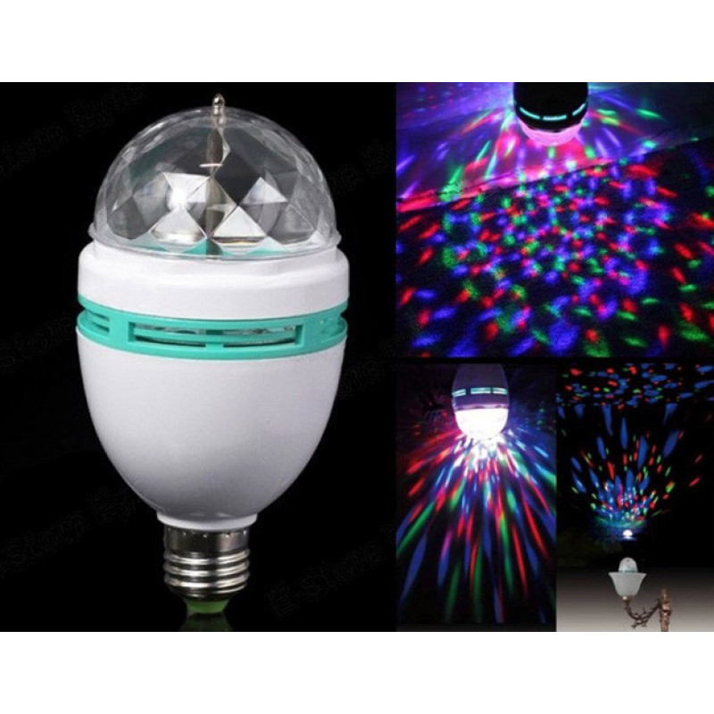 Світлодіодна лампа LED full color rotating lamp фото - 3