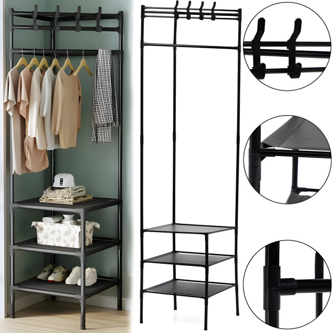 Кутовий вішак для одягу та взуття Corner Coat Rack підлоговий 185х40 см