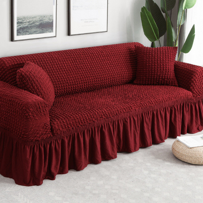 Натяжной чехол на диван Hommy Turkey, универсальный размер, разные цвета бордовый