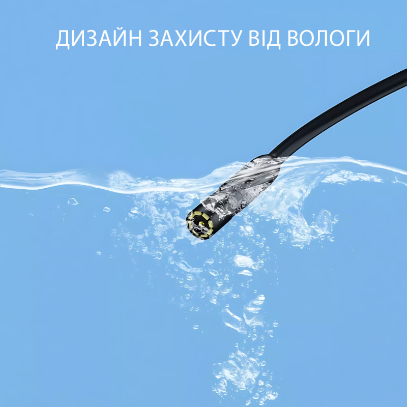 Эндоскоп с экраном RIAS P230, кабель 5 м, 8 мм камера, 8 LED, жёсткий провод, IP68, автономный (батарейки) фото - 7