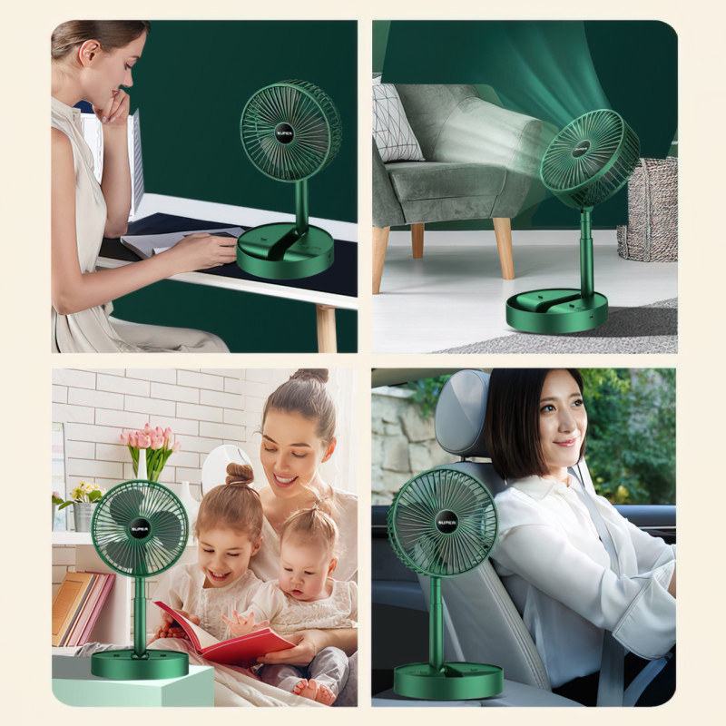 Складной портативный телескопический вентилятор Telescopic Fan, 5 Вт, micro USB, 8 часов работы фото - 7
