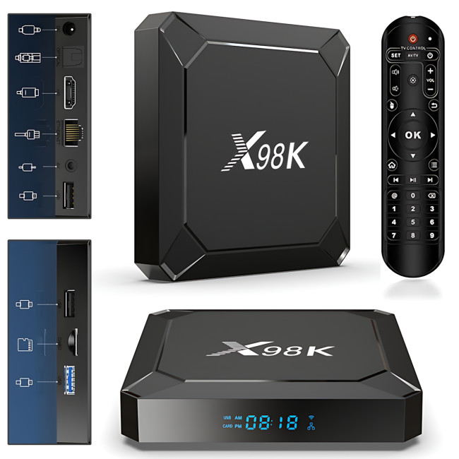 Приставка X98K Android 13 TV-Box (4/32 ГБ, 8K, Wi-Fi 6, Bluetooth 5.0)