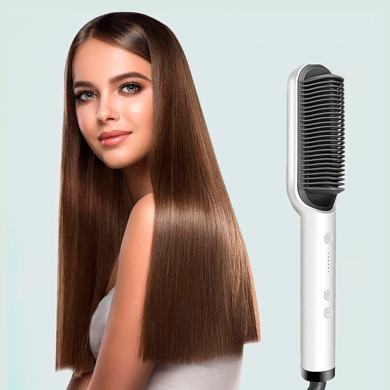 Розчіска-виправник Hair Straightener HQT-909 з тьмяним покриттям Чорний фото - 2
