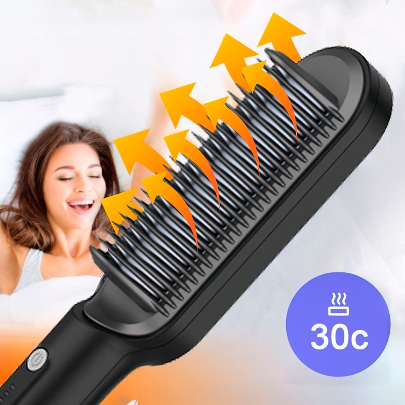 Розчіска-виправник Hair Straightener HQT-909 з тьмяним покриттям Чорний фото - 6