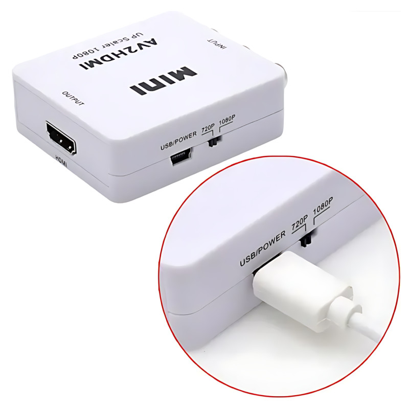 Конвертер AV RCA &mdash; HDMI, 1080p, адаптер AV to HDMI, плато-цифровий перетворювач, Plug&Play, PAL/NTSC, HDCP фото - 7