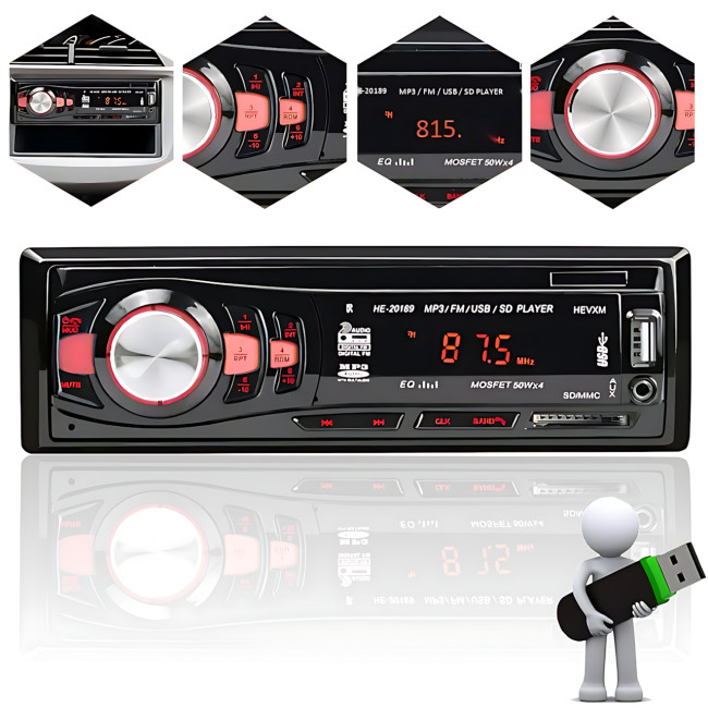 Автомагнітола MP3 JSD 308BT з підсвіткою, MP3/FM/USB/SD, магнітола 1DIN з якісним звуком в автомобіль