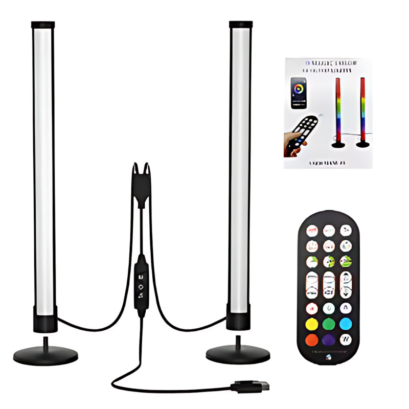 RGB LED настольный светильник-торшер 62 см ART-0670 / MA-767, светомузыка, управление пультом и Bluetooth-приложением, 5W, USB 5V фото - 9