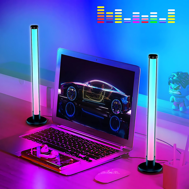 RGB LED настольный светильник-торшер 62 см ART-0670 / MA-767, светомузыка, управление пультом и Bluetooth-приложением, 5W, USB 5V фото - 6