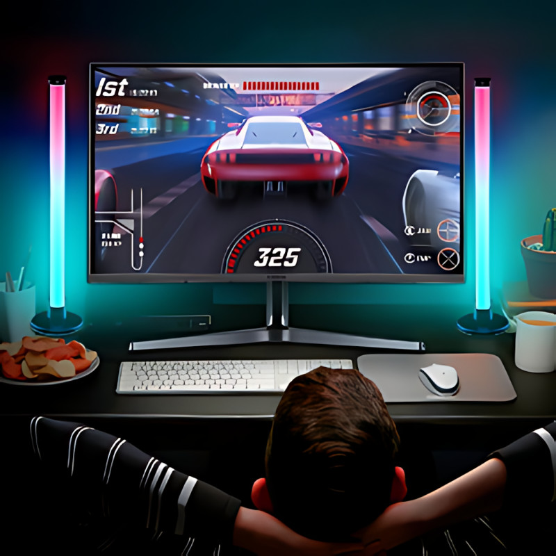 RGB LED настольный светильник-торшер 62 см ART-0670 / MA-767, светомузыка, управление пультом и Bluetooth-приложением, 5W, USB 5V фото - 10