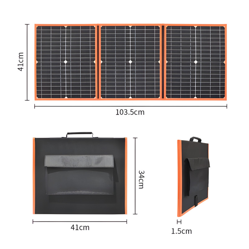 Складная портативная солнечная панель 20W на 3 секции для зарядки телефона 2 USB, Водонепроницаемая фото - 9