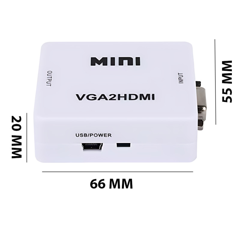 Конвертер VGA to HDMI з аудіо, кабель-адаптер для перетворення VGA на HD (720P/1080i/1080P) фото - 7