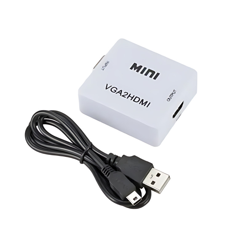 Конвертер VGA to HDMI з аудіо, кабель-адаптер для перетворення VGA на HD (720P/1080i/1080P) фото - 8